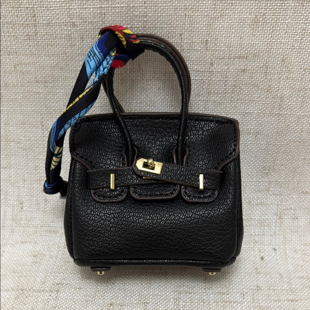 Classic Black Mini Top-Handle Bag with Gold Hardware